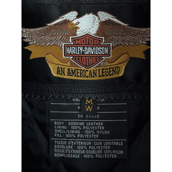 Vintage Harley Davidson Racing Leather Jacket Women’s Size Medium Motorcycle EUC - Picture 9 of 12